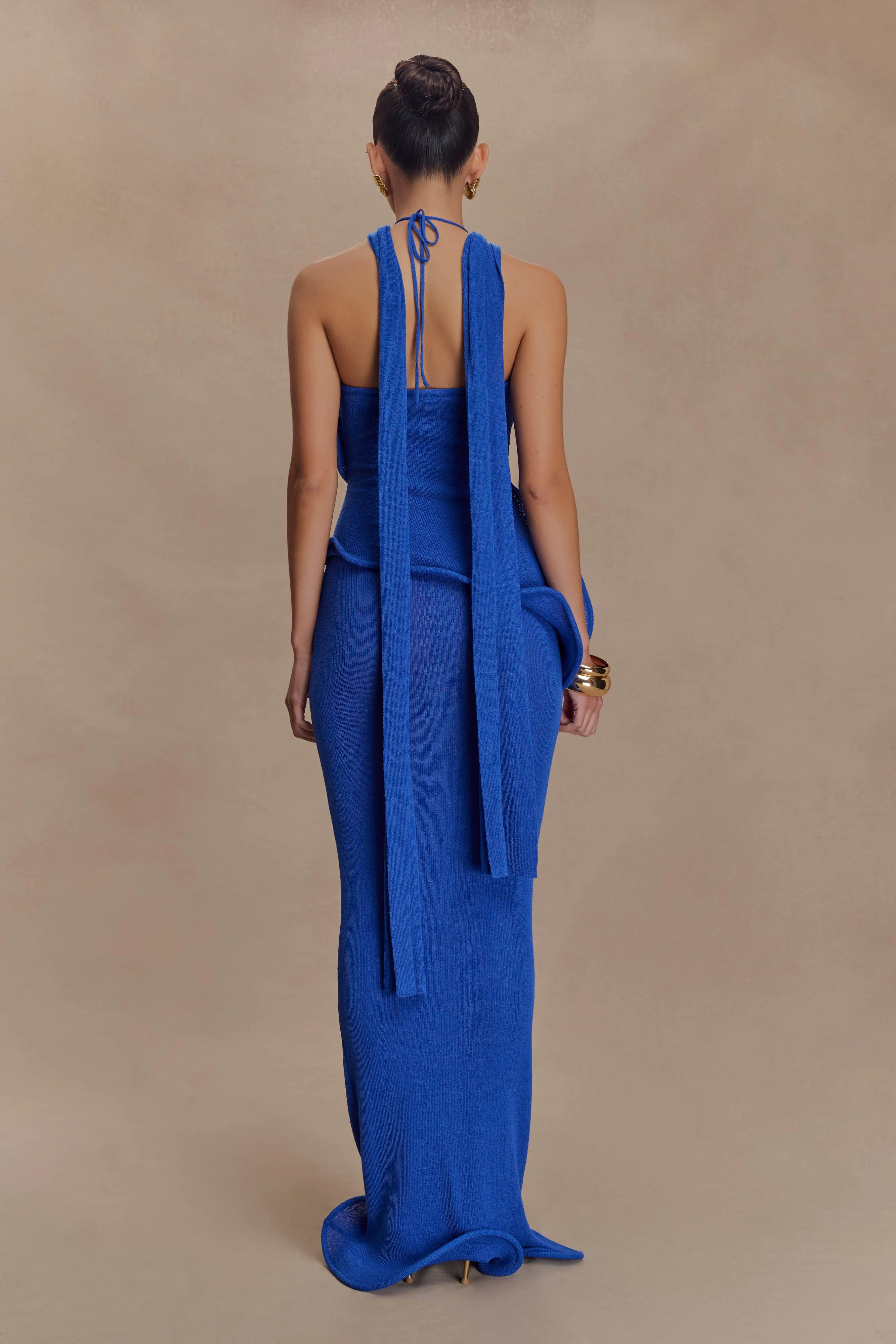 Caprice Halter Knit Maxi Dress - Cobalt sold by Meshki product image thumbnail 5