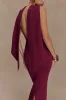 Darby Knit Scarf Maxi Dress - Merlot sold by Meshki