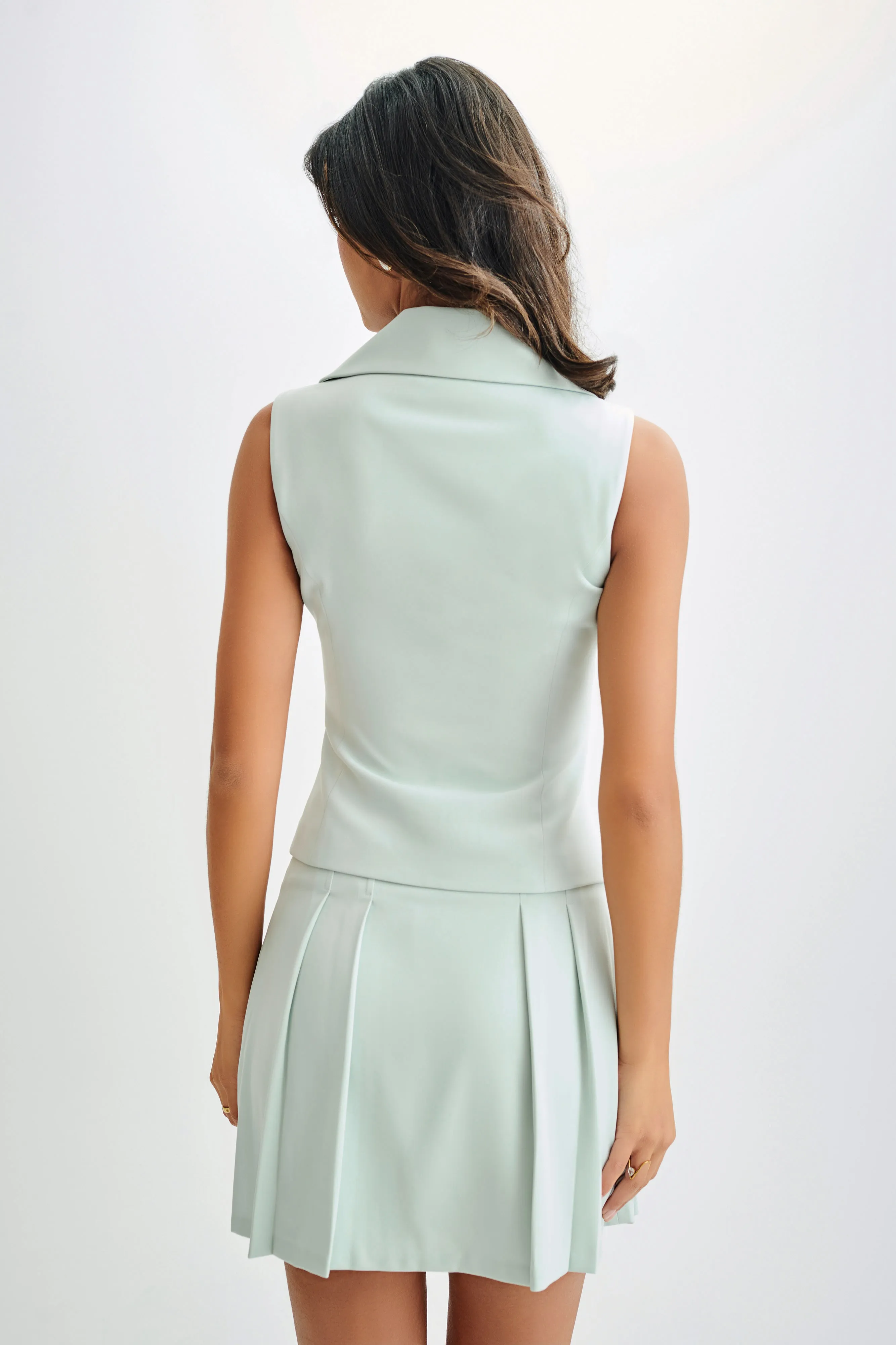 Berkley Suiting Mini Skirt - Pastel Green sold by Meshki product image thumbnail 5