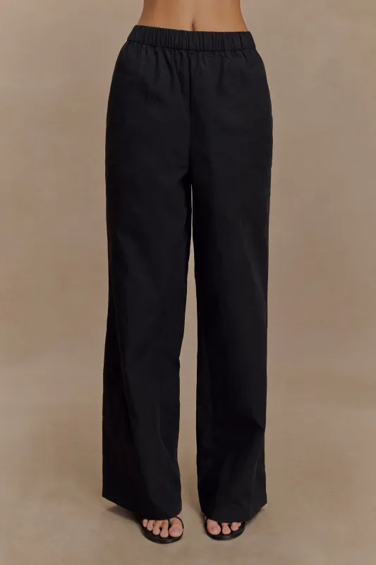 Campbell Cotton Wide Leg Pants - Black sold by Meshki