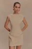 Doris Sleeveless Mini Dress - Camel sold by Meshki