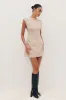 Doris Sleeveless Mini Dress - Camel sold by Meshki
