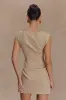 Doris Sleeveless Mini Dress - Camel sold by Meshki