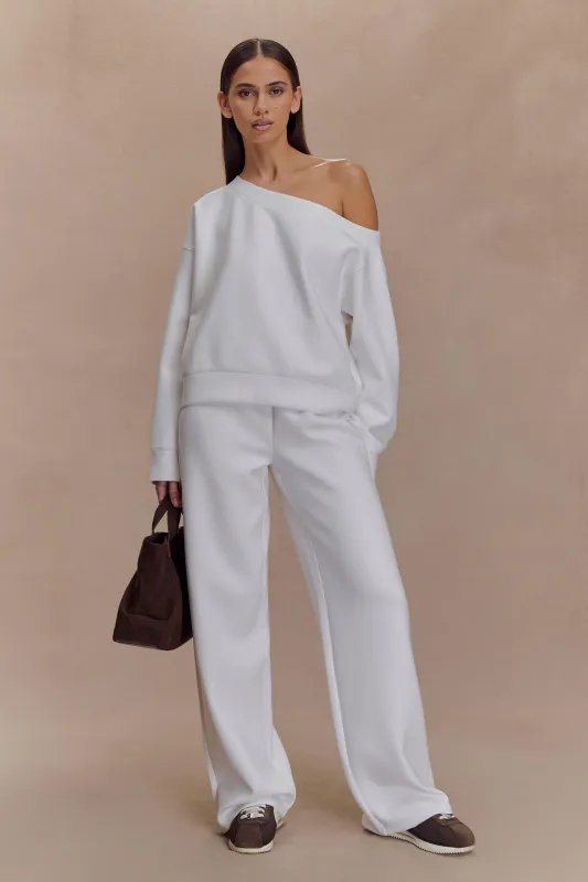 August Straight Leg Jogger - Ivory sold by Meshki