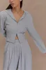 Quinn Zip Up Hoodie - Light Grey Marle sold by Meshki