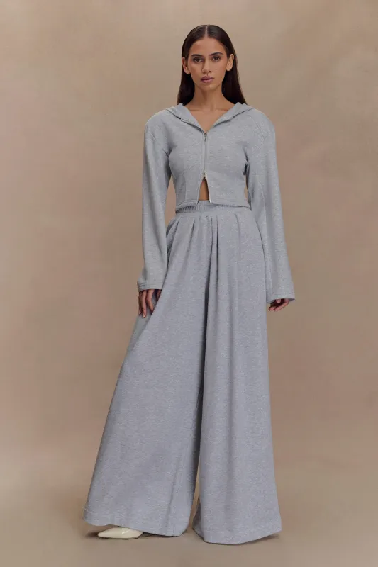 Aspen Gathered Wide Leg Jogger - Light Grey Marle sold by Meshki