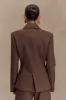 Max Cinched Waist Blazer - Chocolate sold by Meshki