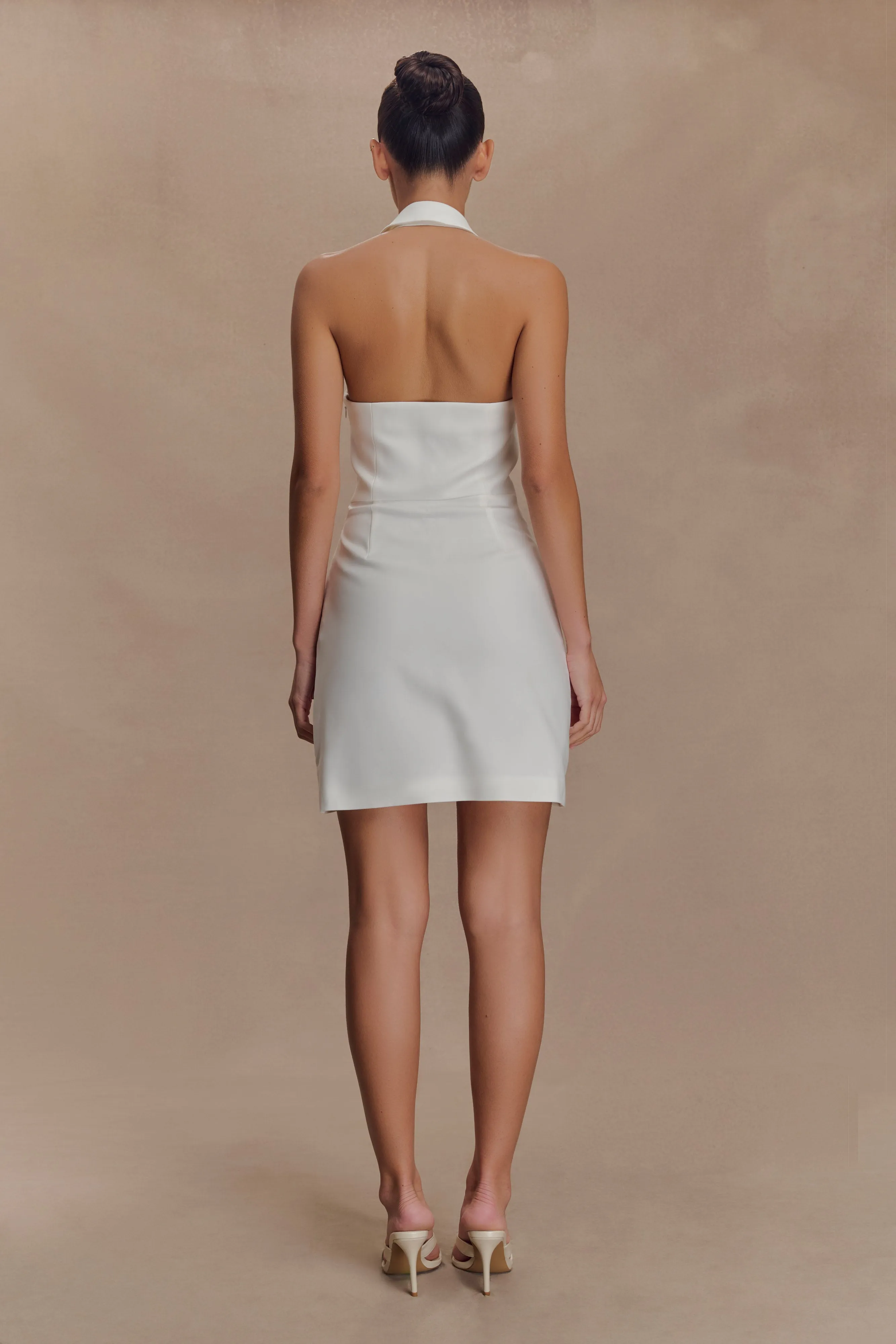 Ruth Cotton Halter Mini Dress - Ivory sold by Meshki product image thumbnail 2
