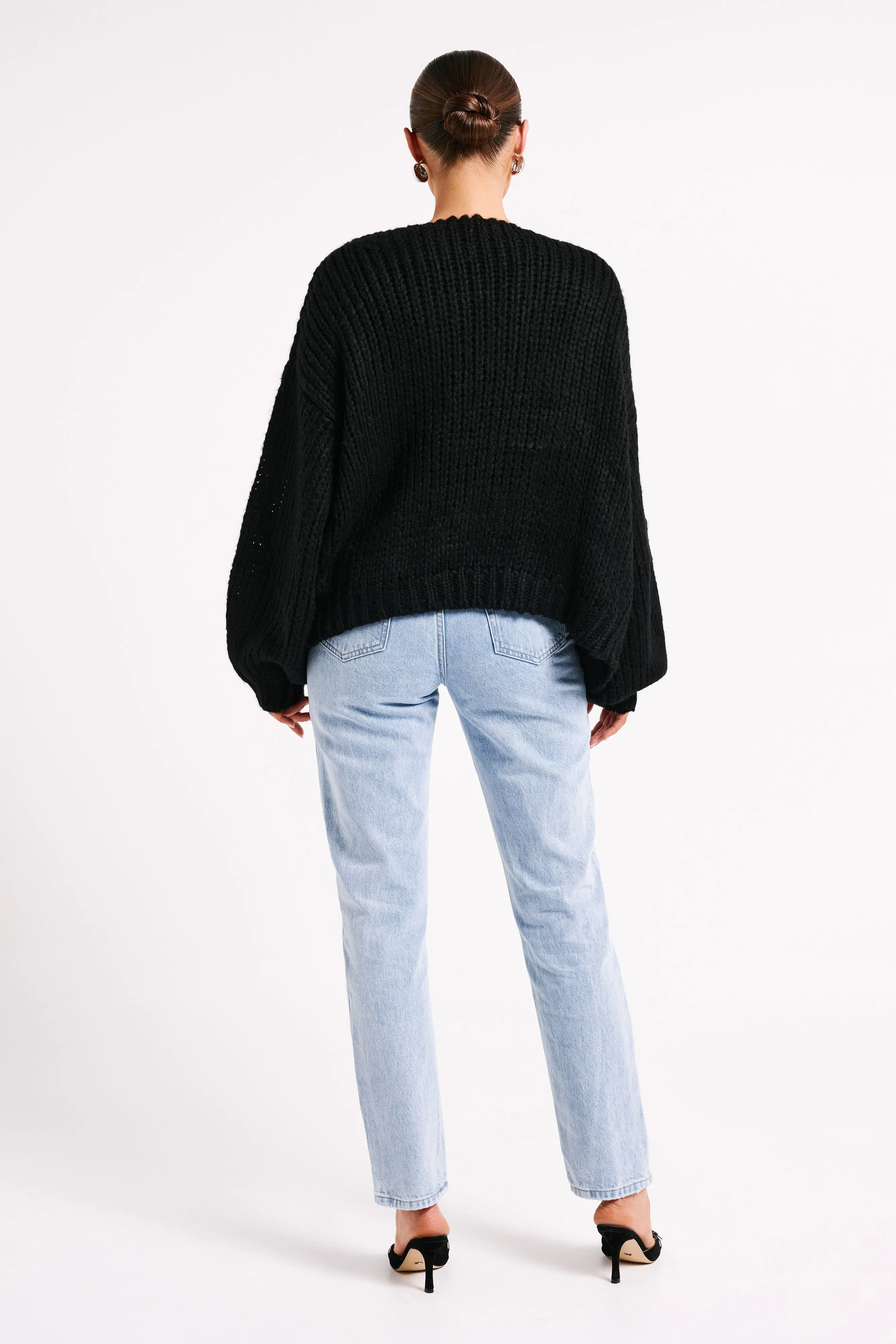 Irina Chunky Knit Cardigan - Black sold by Meshki product image thumbnail 5
