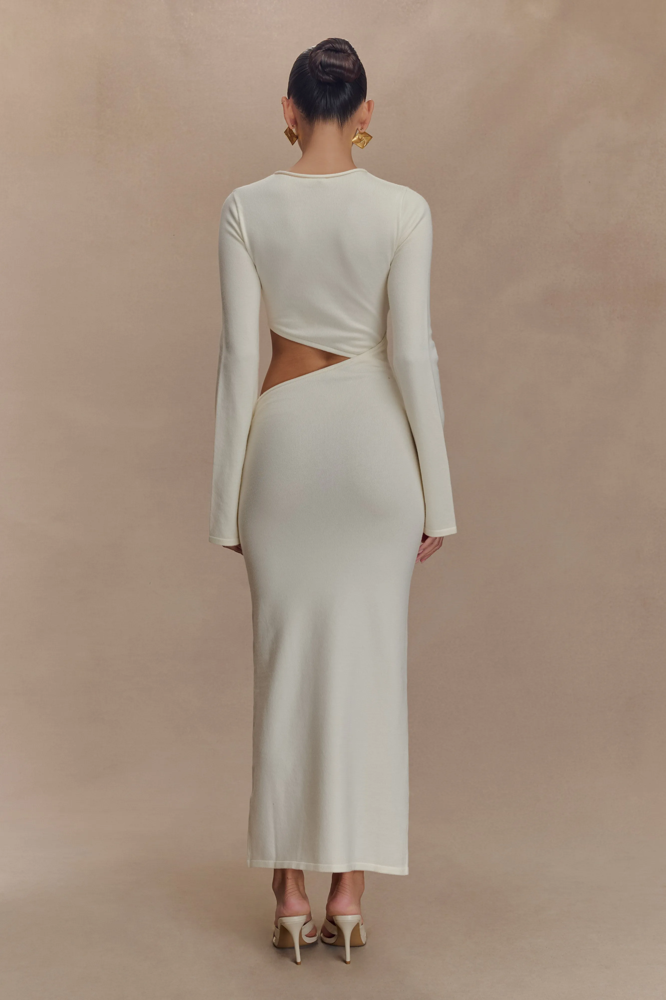 Azariah Long Sleeve Knit Midi Dress - Ivory sold by Meshki product image thumbnail 2