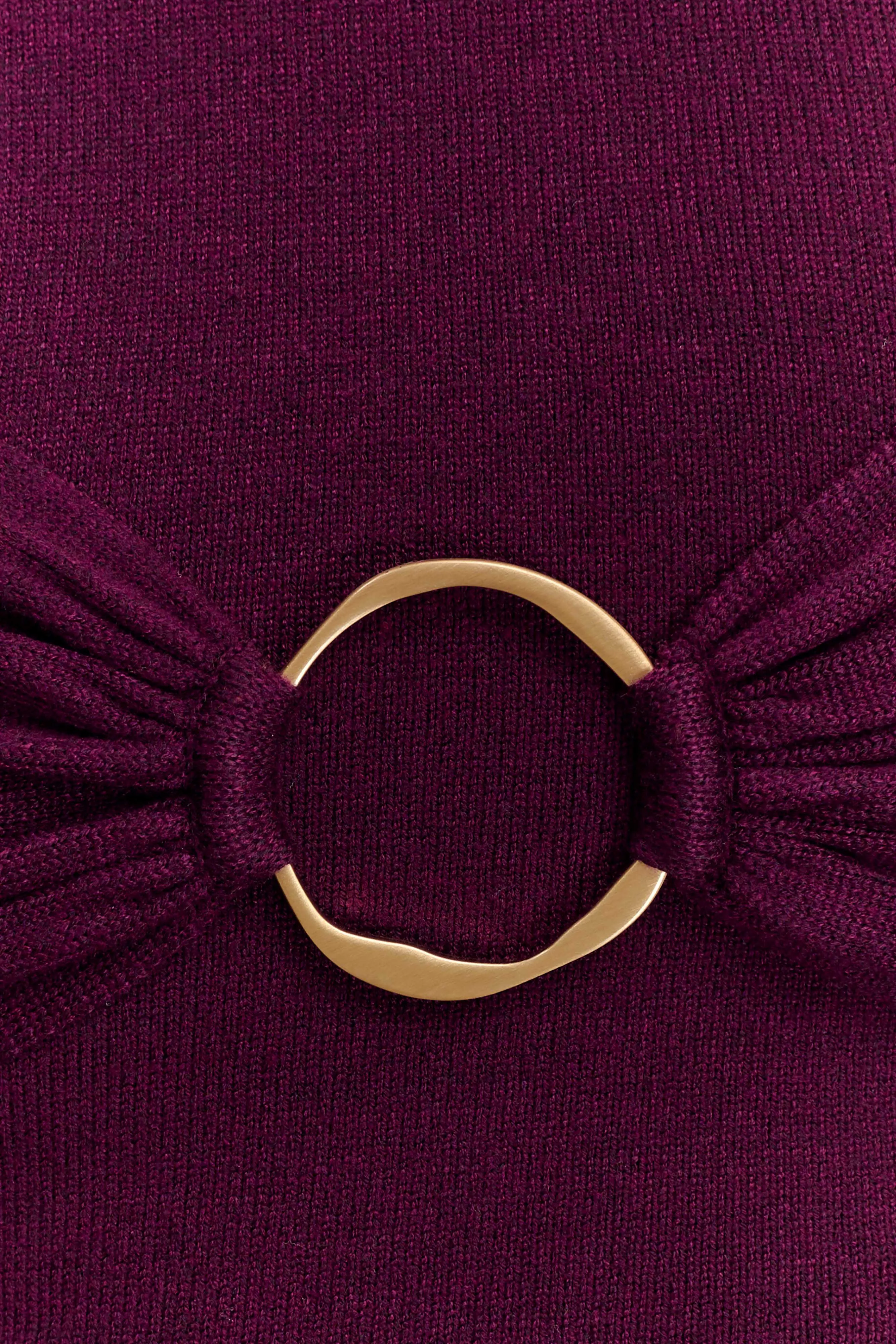 Azariah Long Sleeve Knit Midi Dress - Plum sold by Meshki product image thumbnail 5