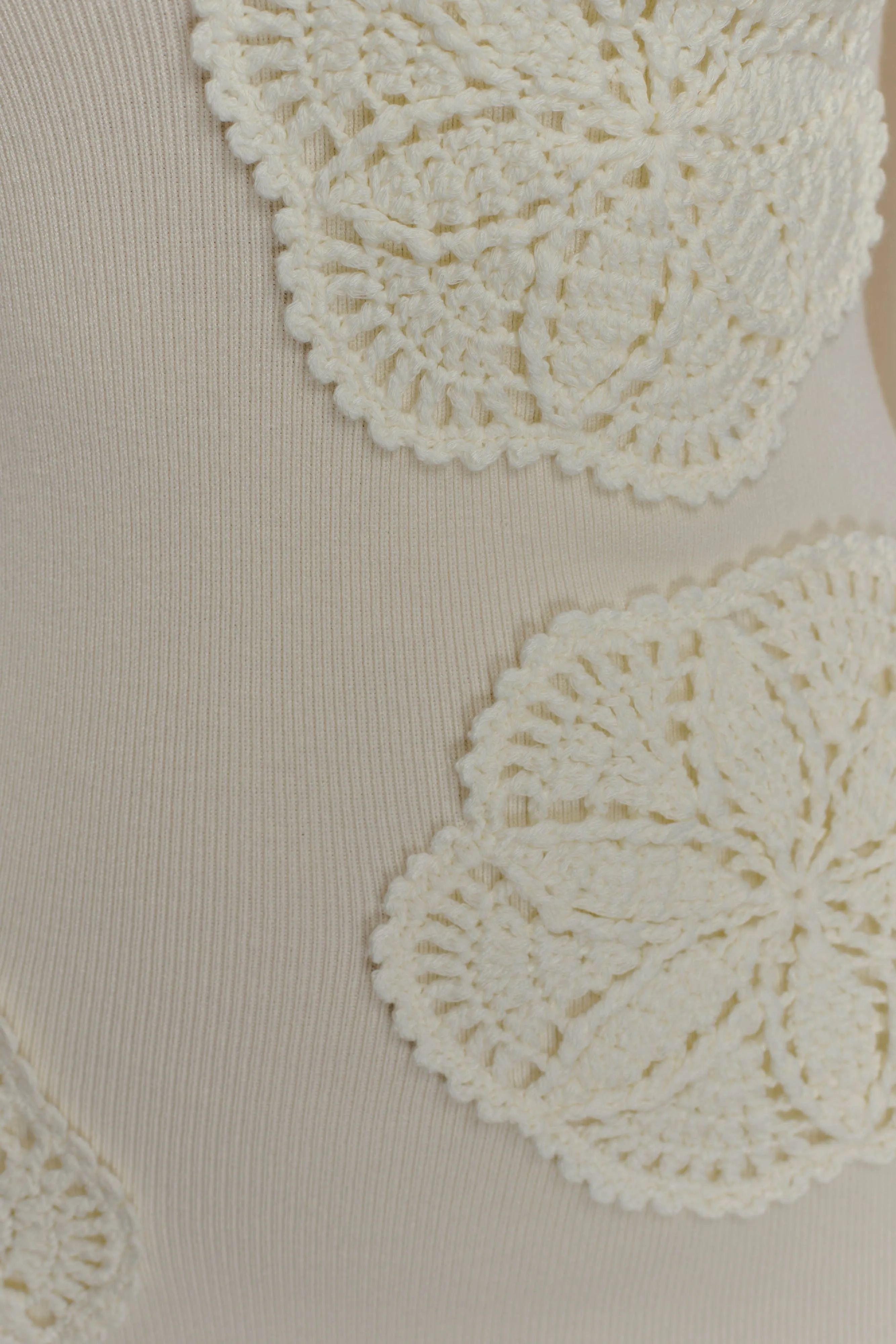 Amari Knit Crochet Knit Mini Dress - Ivory sold by Meshki product image thumbnail 5