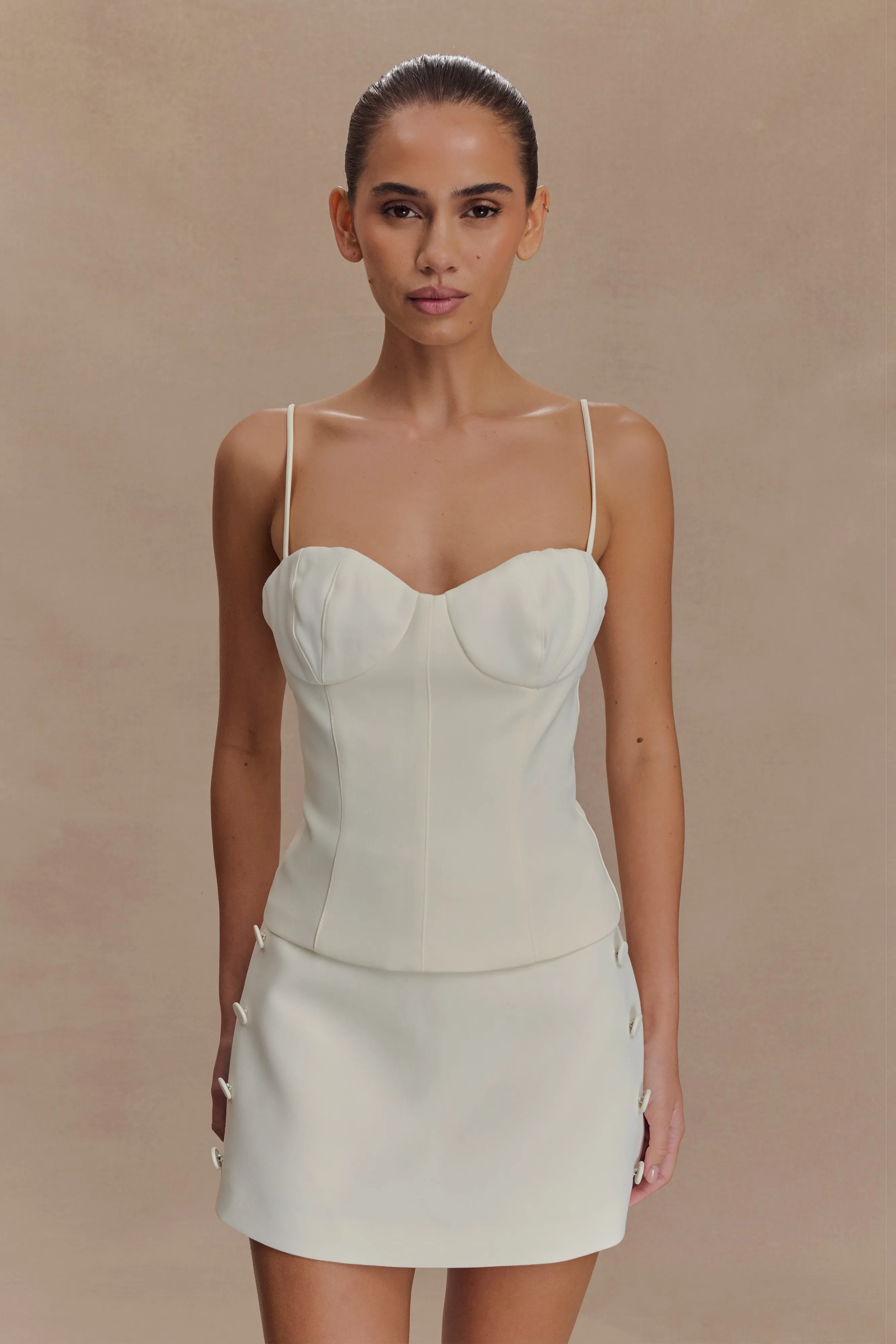 Jaime Suiting Mini Skort - Ivory sold by Meshki product image thumbnail 4