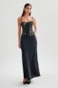 Maryse Satin And Lace Corset Top - Black sold by Meshki