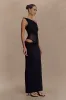 Callen One Shoulder Slinky Maxi Dress - Black sold by Meshki