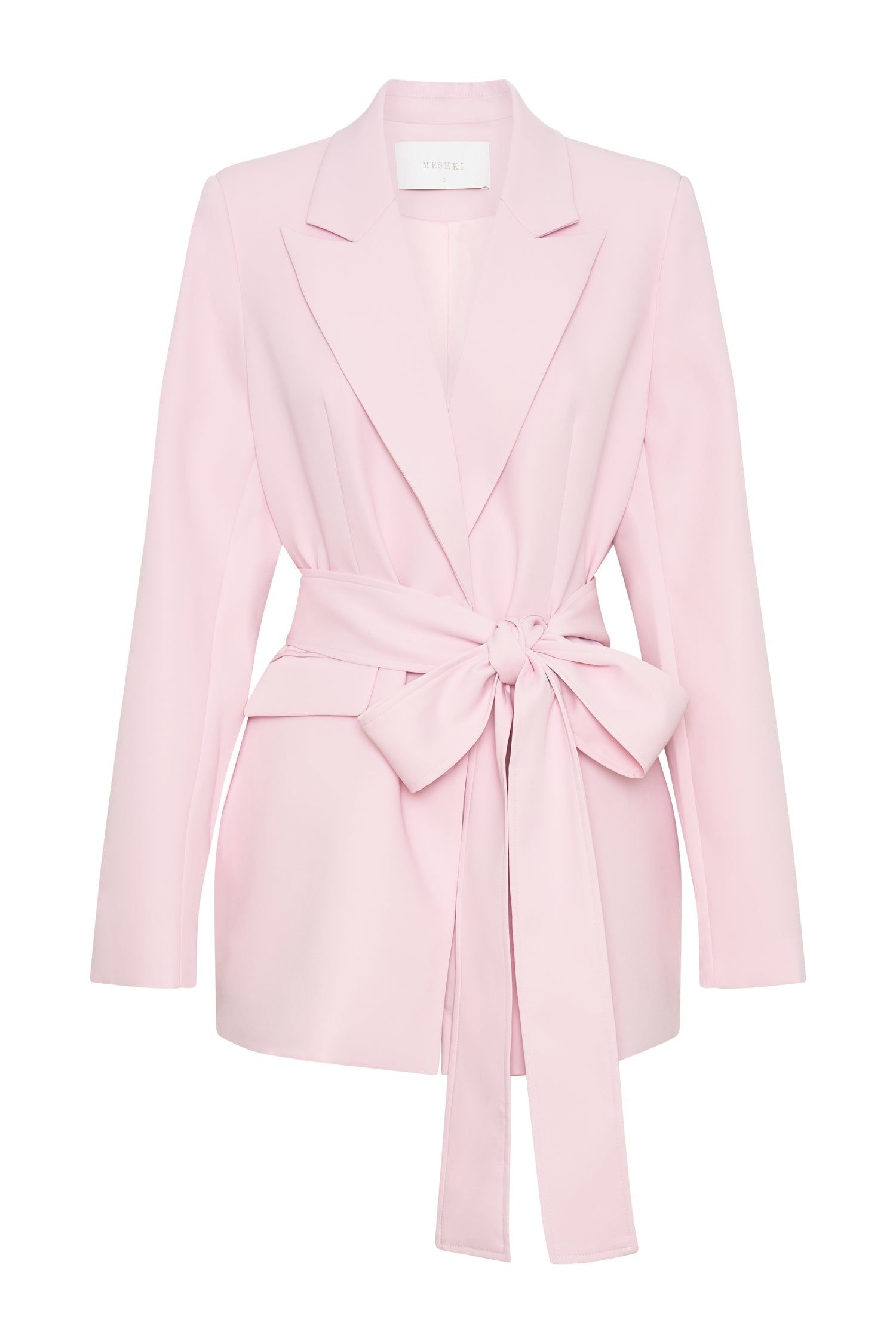 Arna Oversized Belted Blazer - Blush Pink sold by Meshki product image thumbnail 9