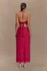 Kensley Broderie Midi Skirt - Dragonfruit sold by Meshki