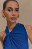 Marlee Asymmetrical Slinky Maxi Dress - Cobalt sold by Meshki