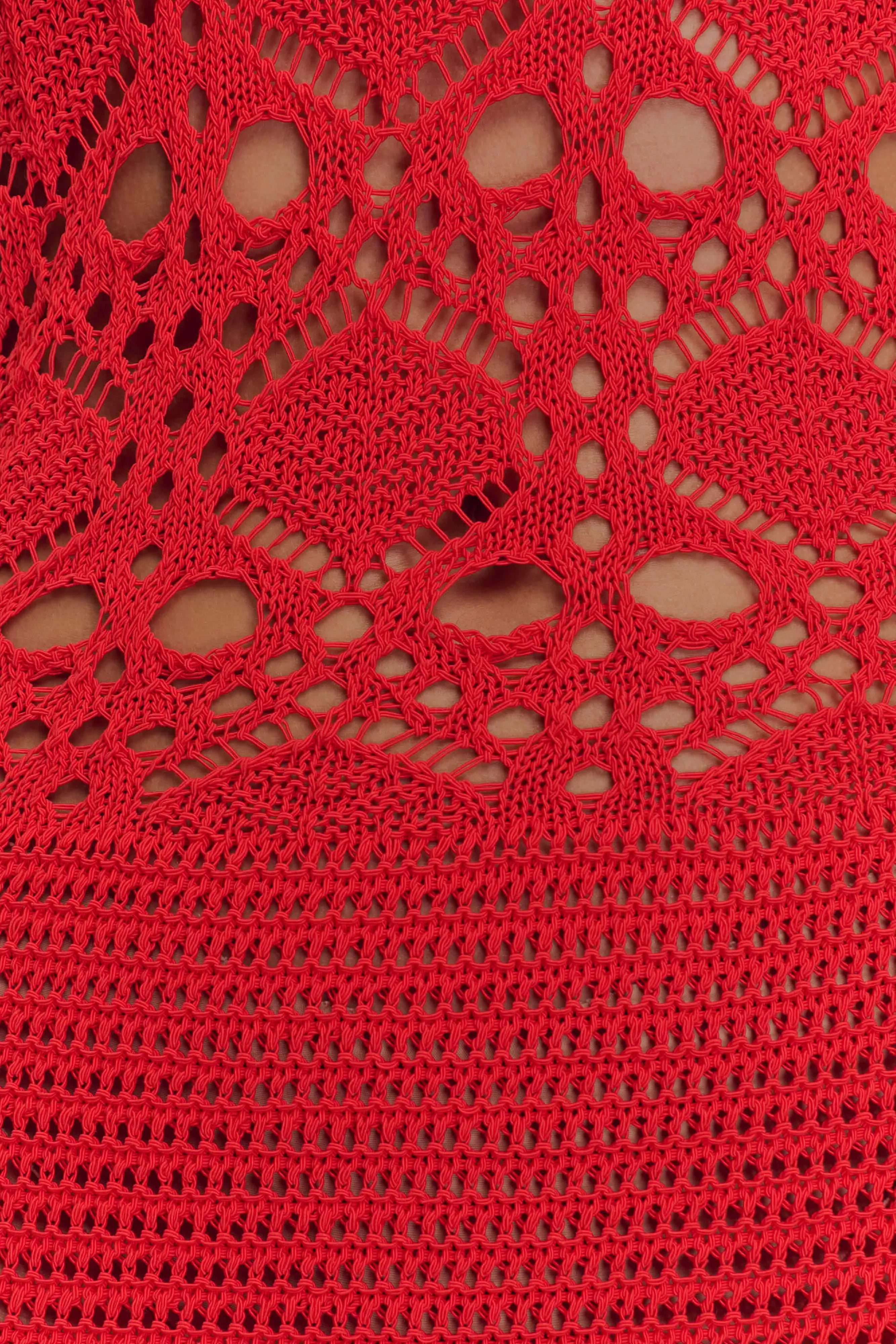 Solstice Off Shoulder Crochet Knit Maxi Dress - Blood Orange sold by Meshki product image thumbnail 5