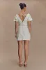 Pascale Off Shoulder Denim Mini Dress - White sold by Meshki