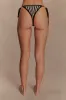 Corrie Crochet Tie Up Bikini Bottom - Black And Neutral Stripe sold by Meshki