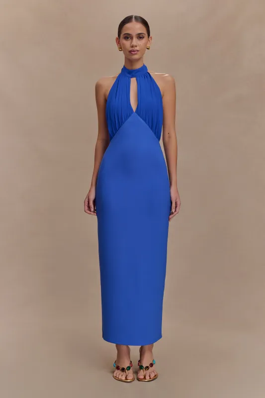 Mierah Halter Midi Dress With Hardware - Cobalt Blue sold by Meshki