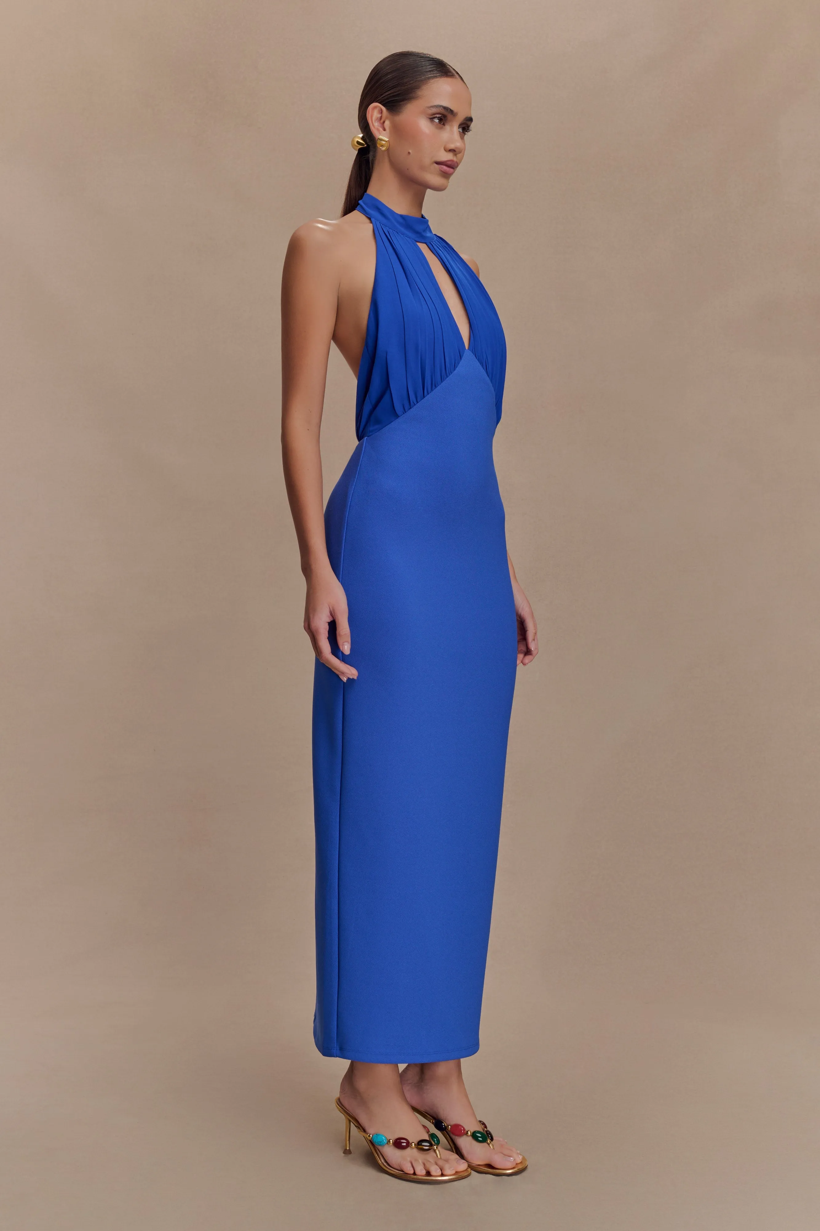 Mierah Halter Midi Dress With Hardware - Cobalt Blue sold by Meshki product image thumbnail 4