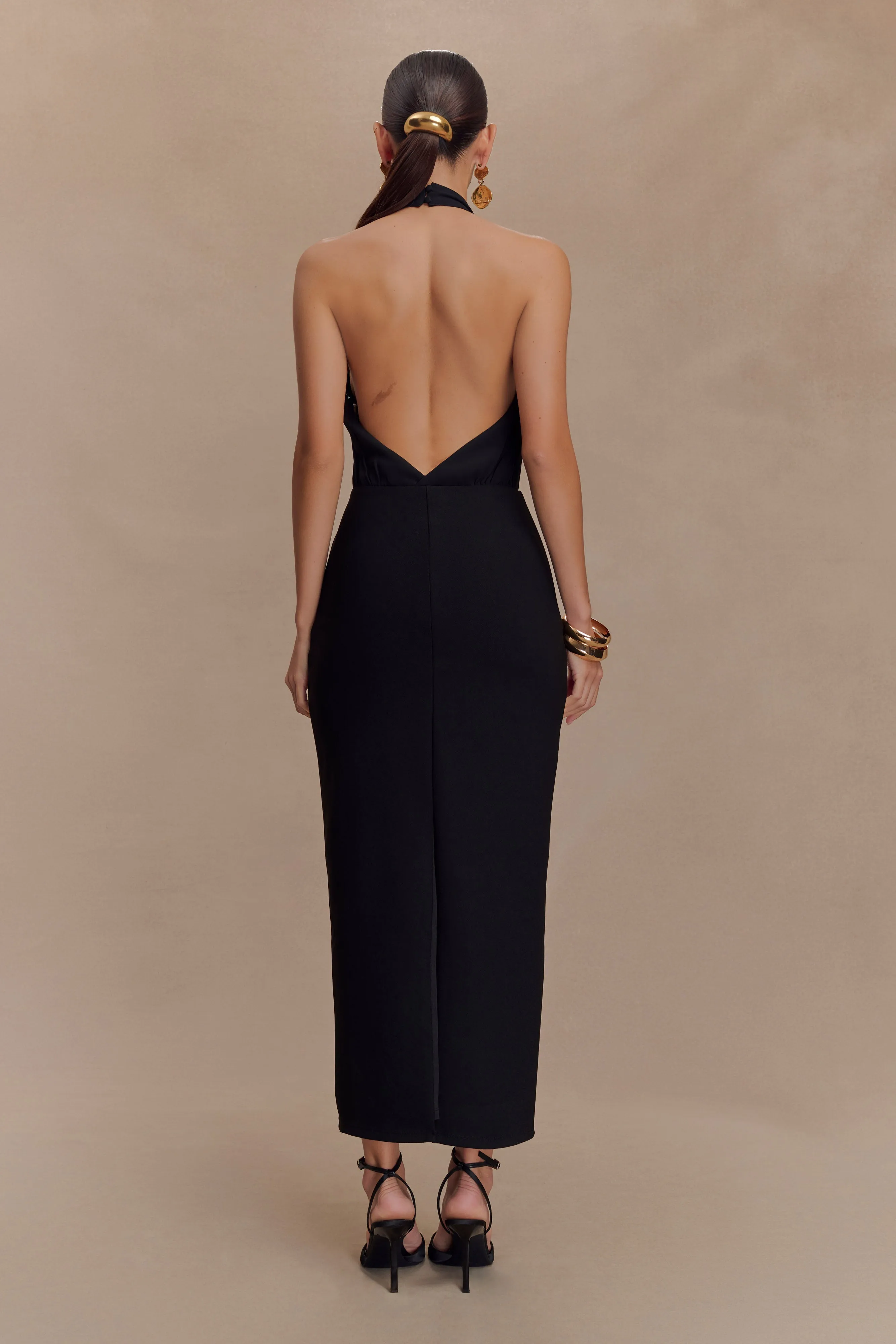 Mierah Halter Midi Dress With Hardware - Black sold by Meshki product image thumbnail 2