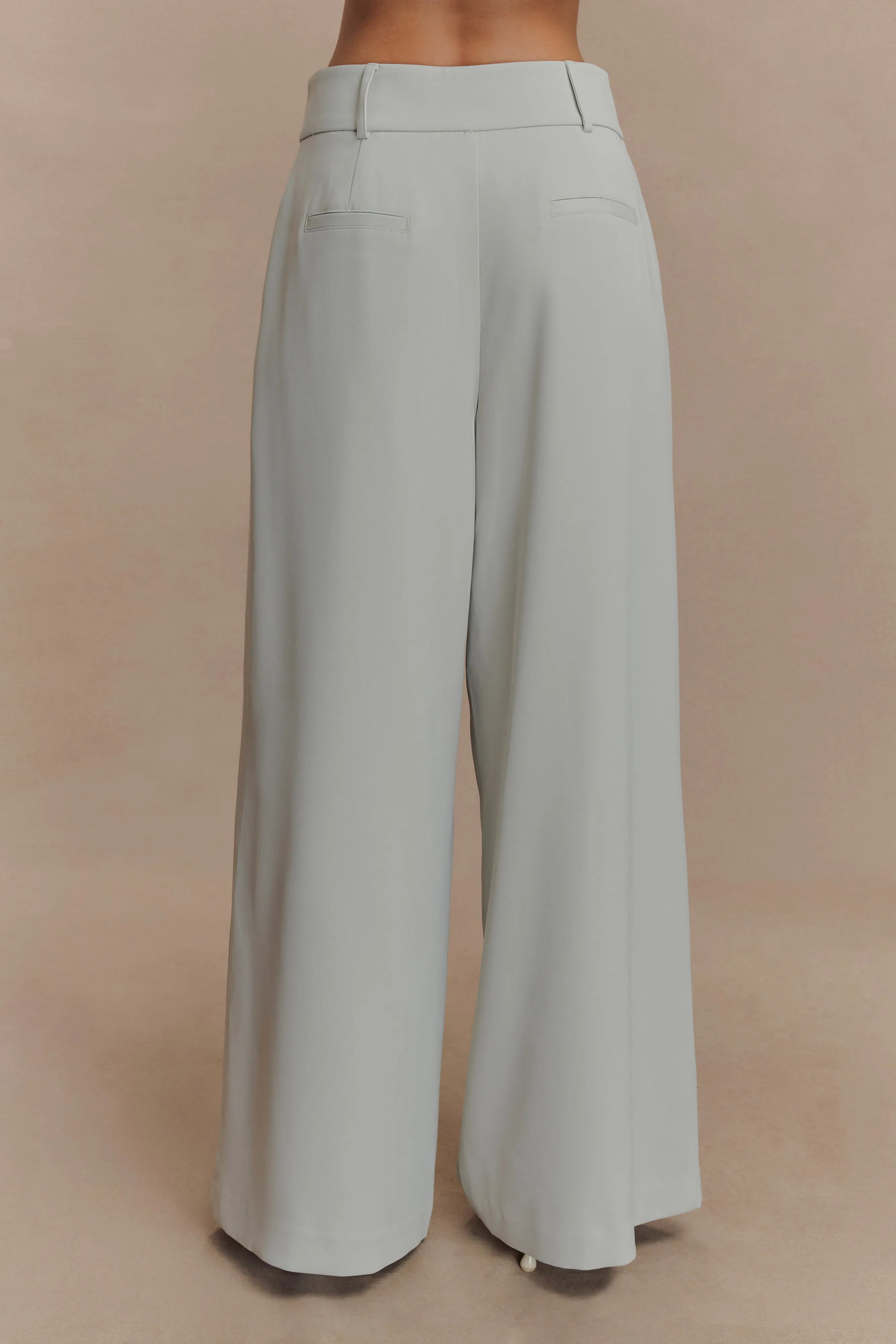 Jameson Pleated Wide Leg Pants - Light Sage sold by Meshki product image thumbnail 3
