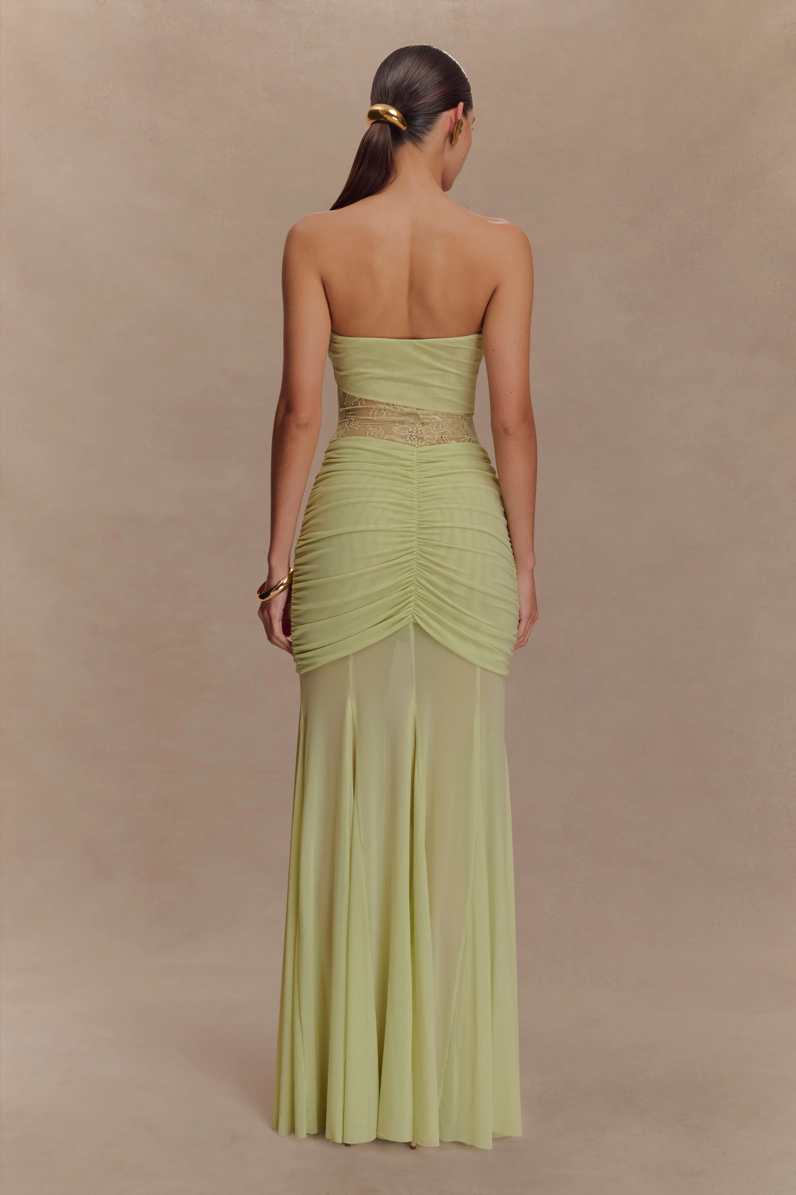 Khadijah Lace And Mesh Maxi Dress - Sage sold by Meshki product image thumbnail 2