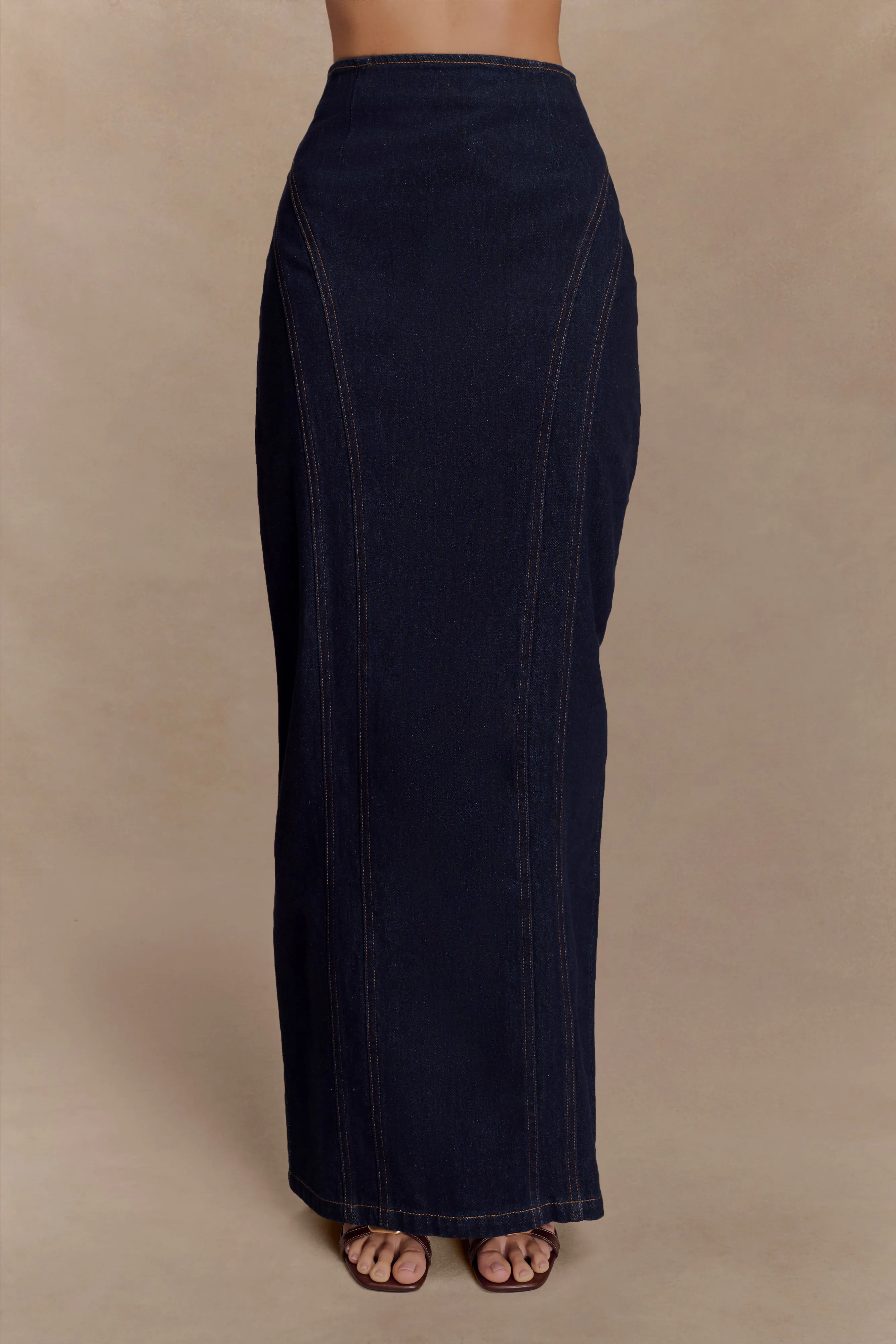 Alma Denim Maxi Skirt - Indigo Blue sold by Meshki product image thumbnail 3