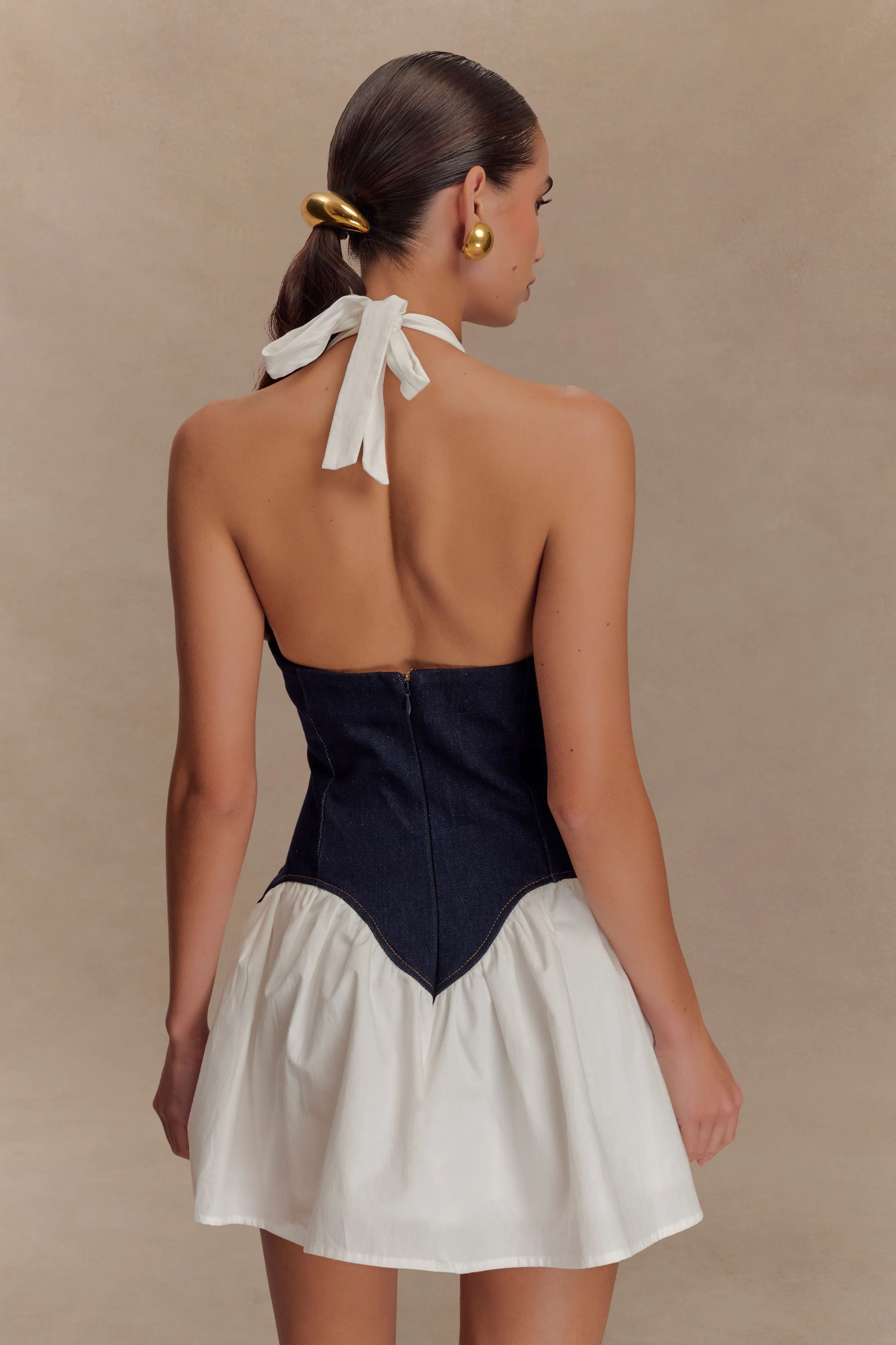 Merlyn Denim Cotton Mini Dress - Indigo Blue sold by Meshki product image thumbnail 5