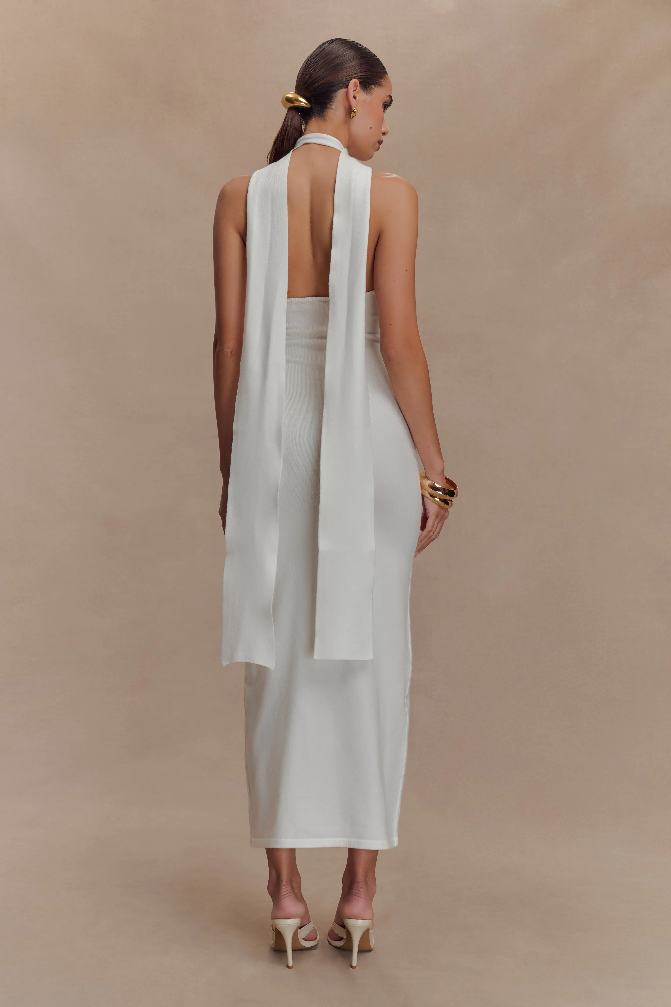 Wynn Floral Knit Midi Dress - White sold by Meshki product image thumbnail 2