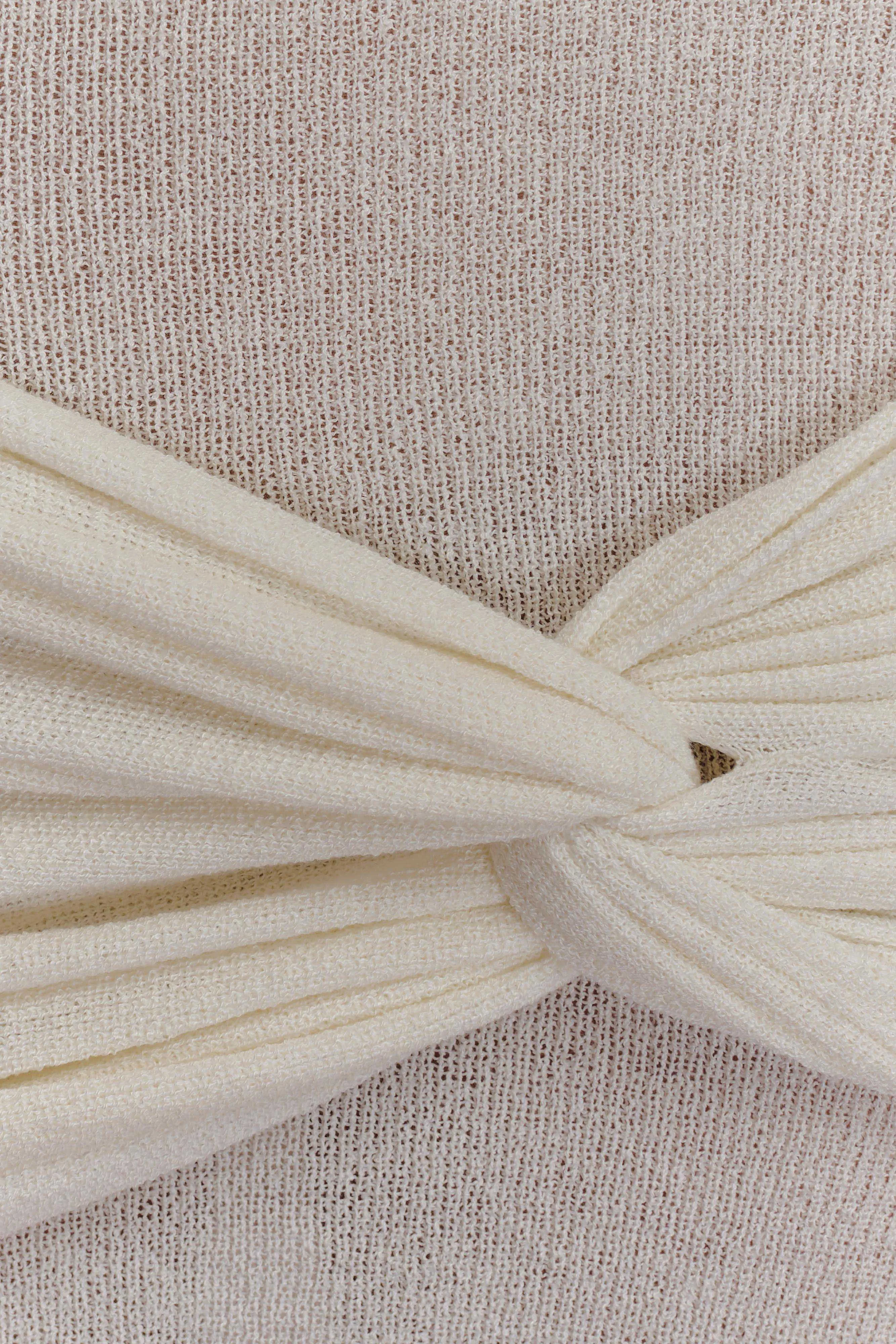 Laurie Twist Knit Mini Dress - Ivory sold by Meshki product image thumbnail 5