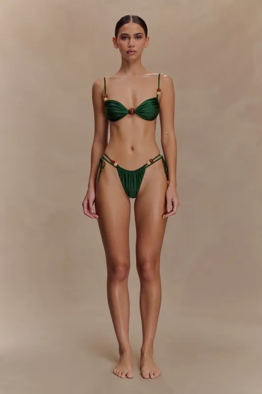 Memphis Beaded Bikini Top - Green sold by Meshki