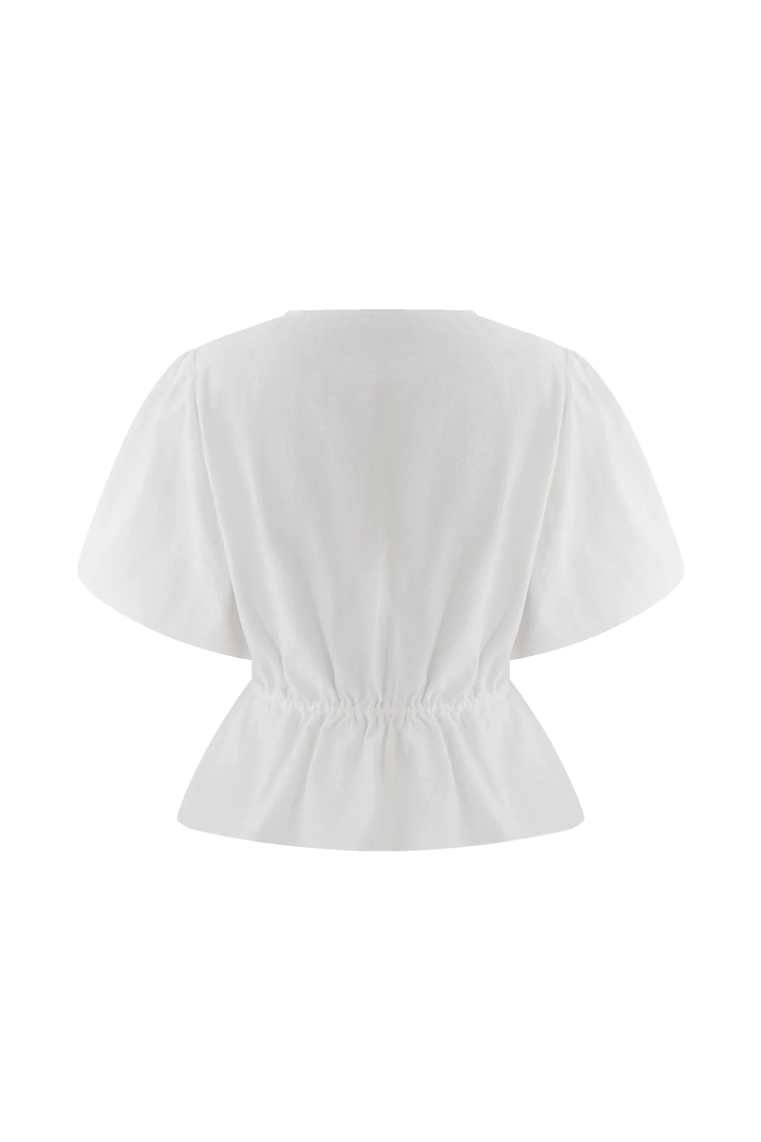 Emilie Puff Sleeve Cotton Top - White sold by Meshki product image thumbnail 2