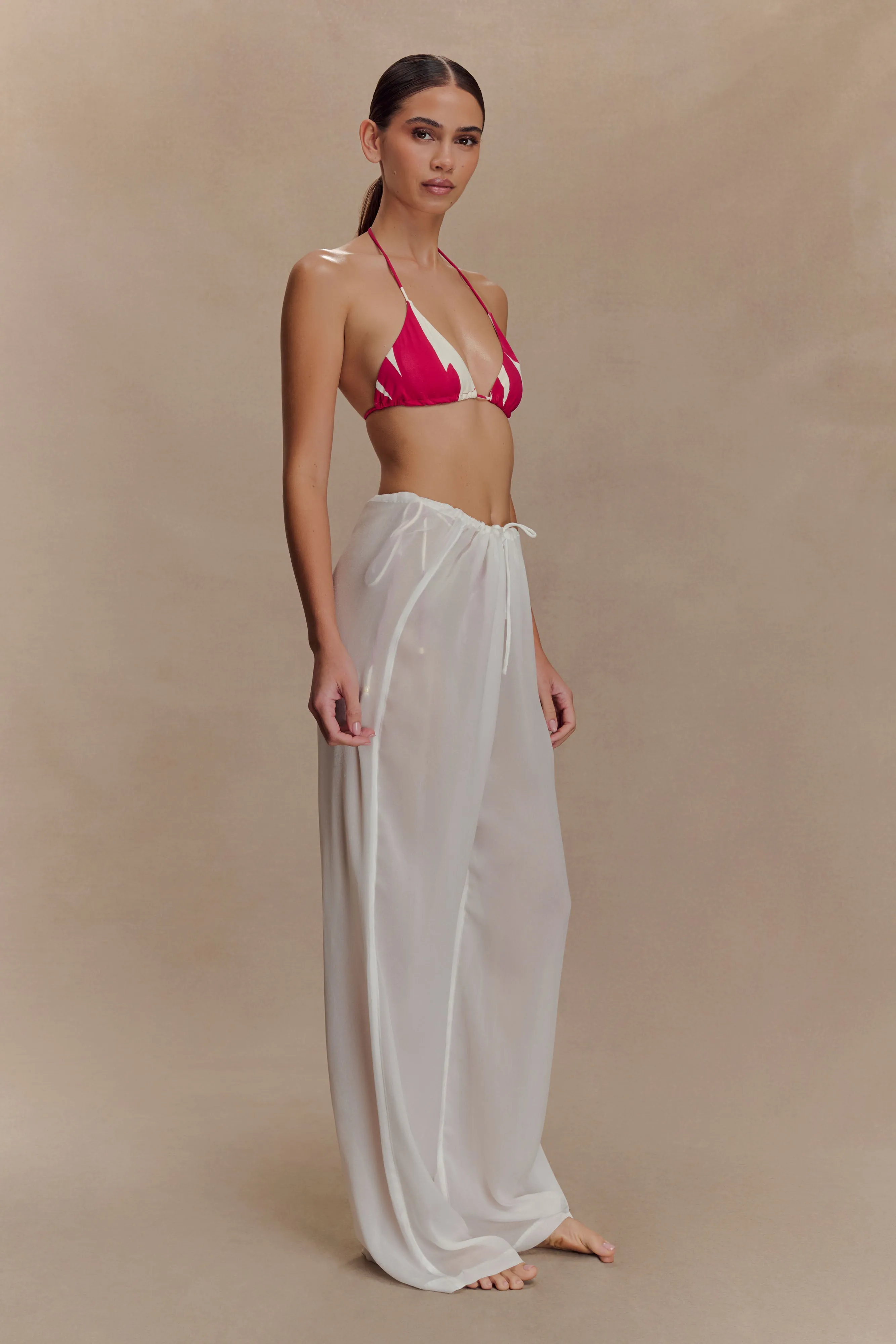 Tonya Sheer Straight Leg Pant - Ivory sold by Meshki product image thumbnail 4