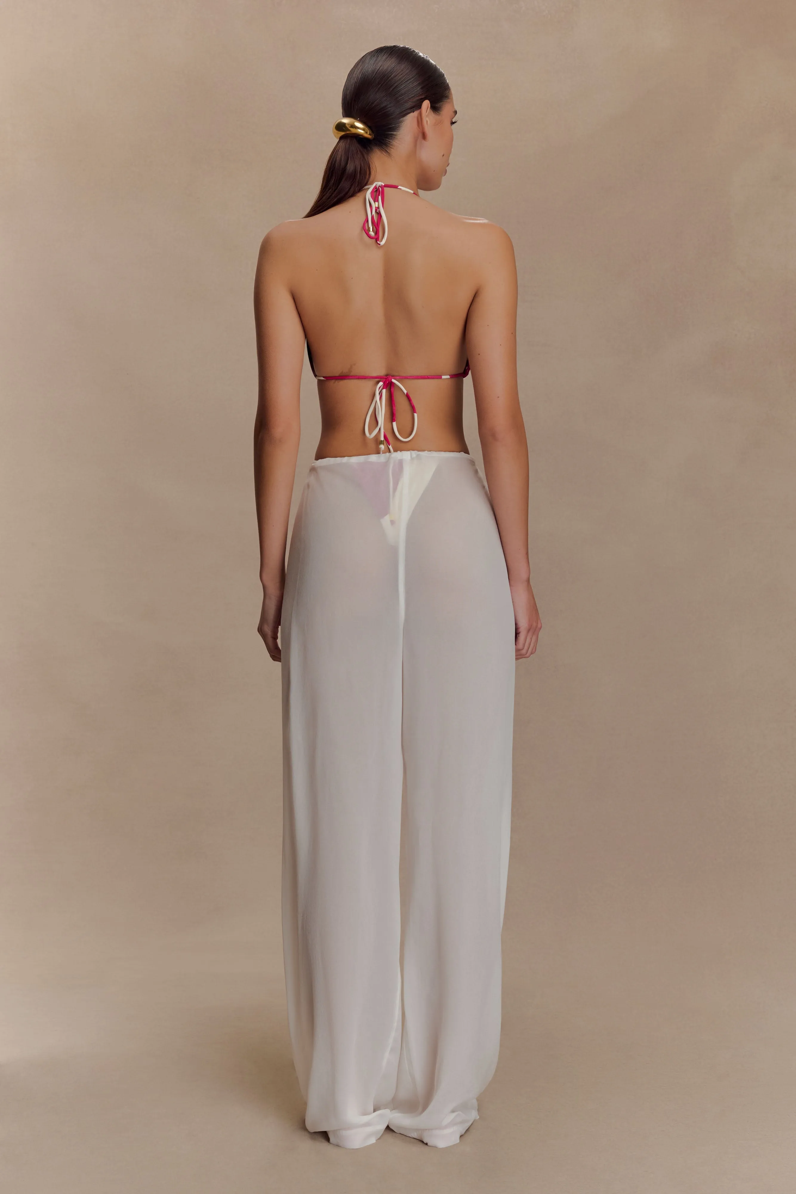 Tonya Sheer Straight Leg Pant - Ivory sold by Meshki product image thumbnail 5