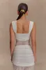 Guinevere Lace And Mesh Top - Ivory sold by Meshki