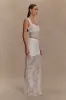 Guinevere Lace And Mesh Top - Ivory sold by Meshki