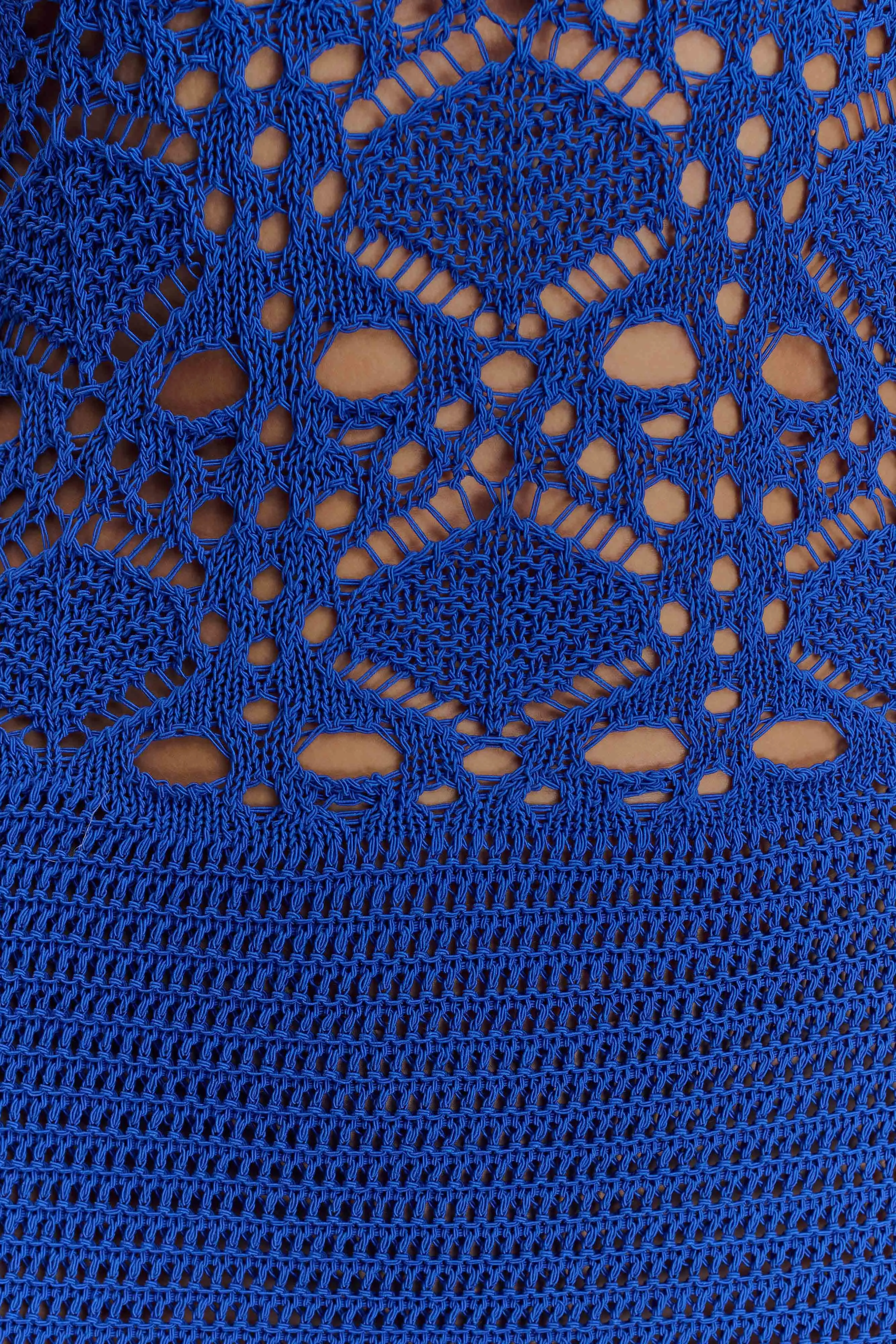 Everette Crochet Knit Mini Dress - Cobalt sold by Meshki product image thumbnail 5