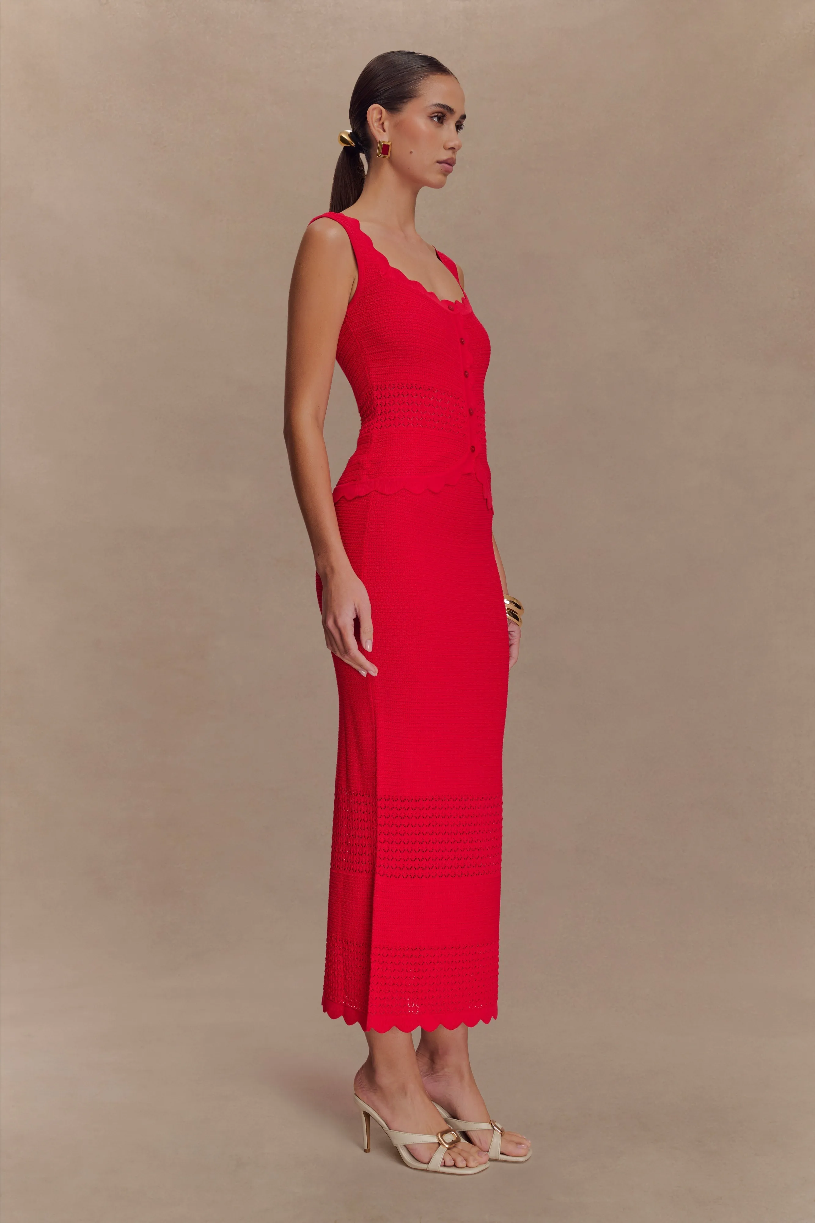 Madeline Scallop Knit Top - Red sold by Meshki product image thumbnail 4