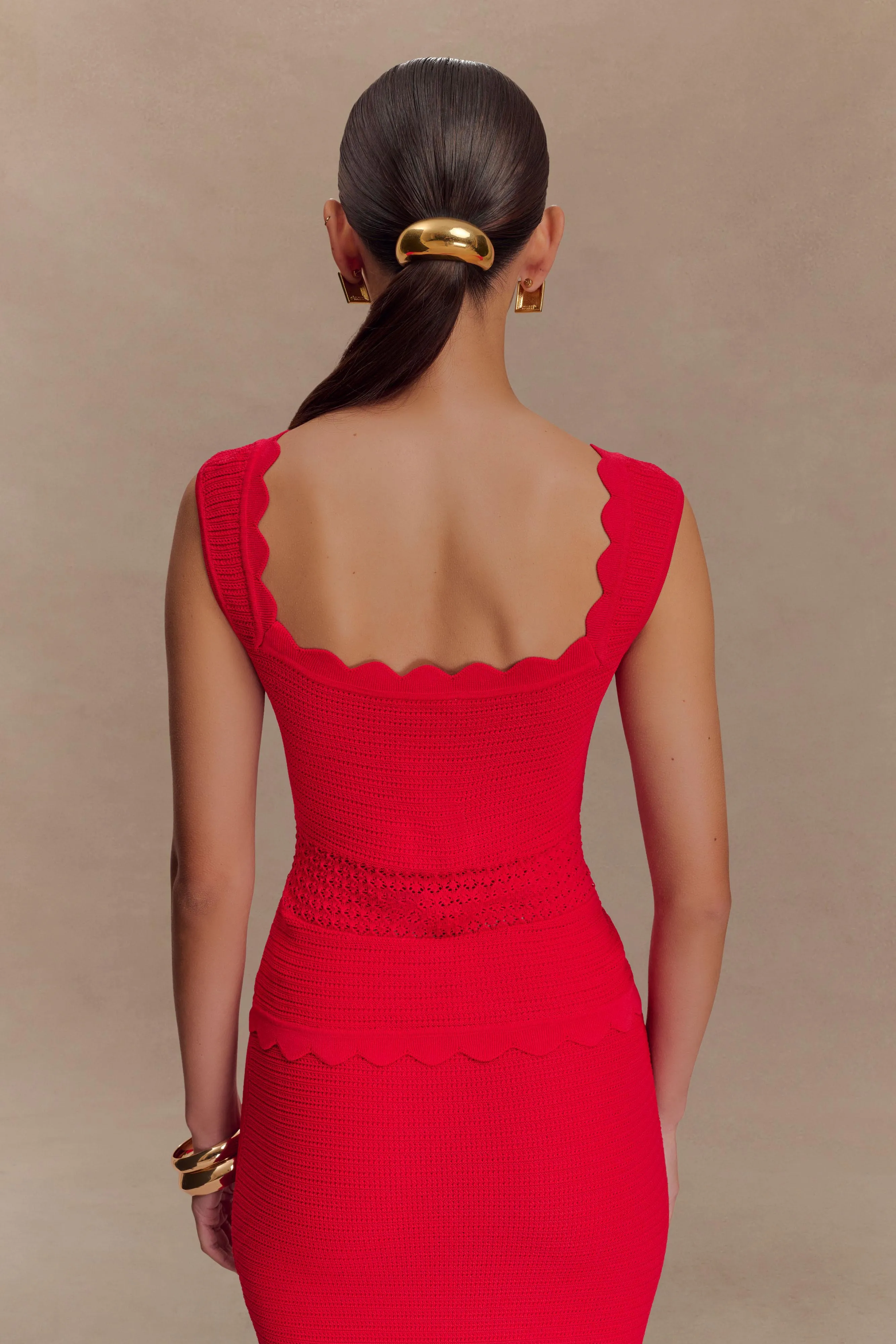 Madeline Scallop Knit Top - Red sold by Meshki product image thumbnail 2