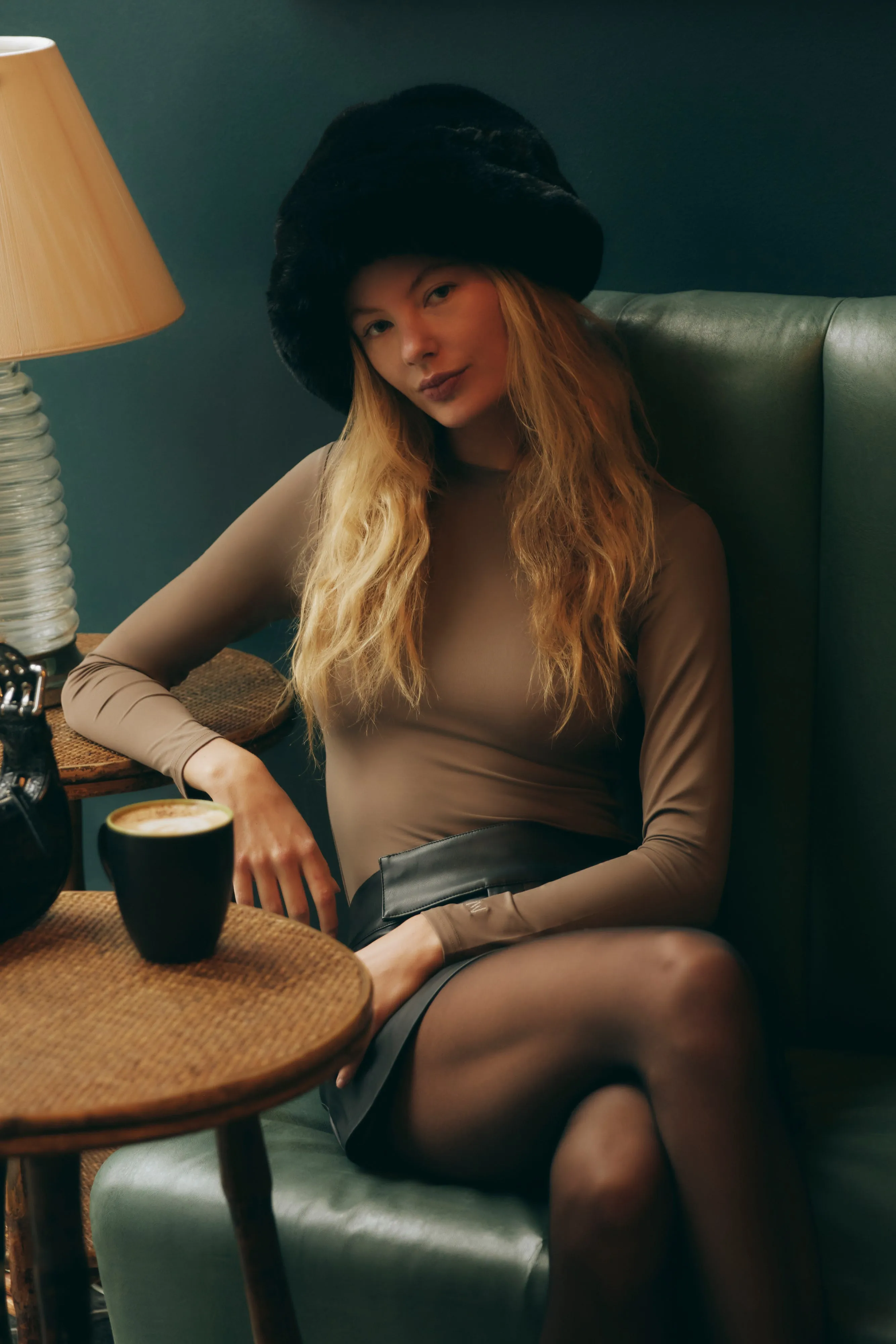 Delilah Long Sleeve Crew Neck Bodysuit - Coco sold by Meshki product image thumbnail 2