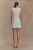 Ariana Pleated Neck Mini Dress - Ivory sold by Meshki