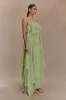 Alexa Ruffle Chiffon Maxi Dress - Pastel Lime sold by Meshki