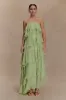Alexa Ruffle Chiffon Maxi Dress - Pastel Lime sold by Meshki