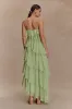 Alexa Ruffle Chiffon Maxi Dress - Pastel Lime sold by Meshki