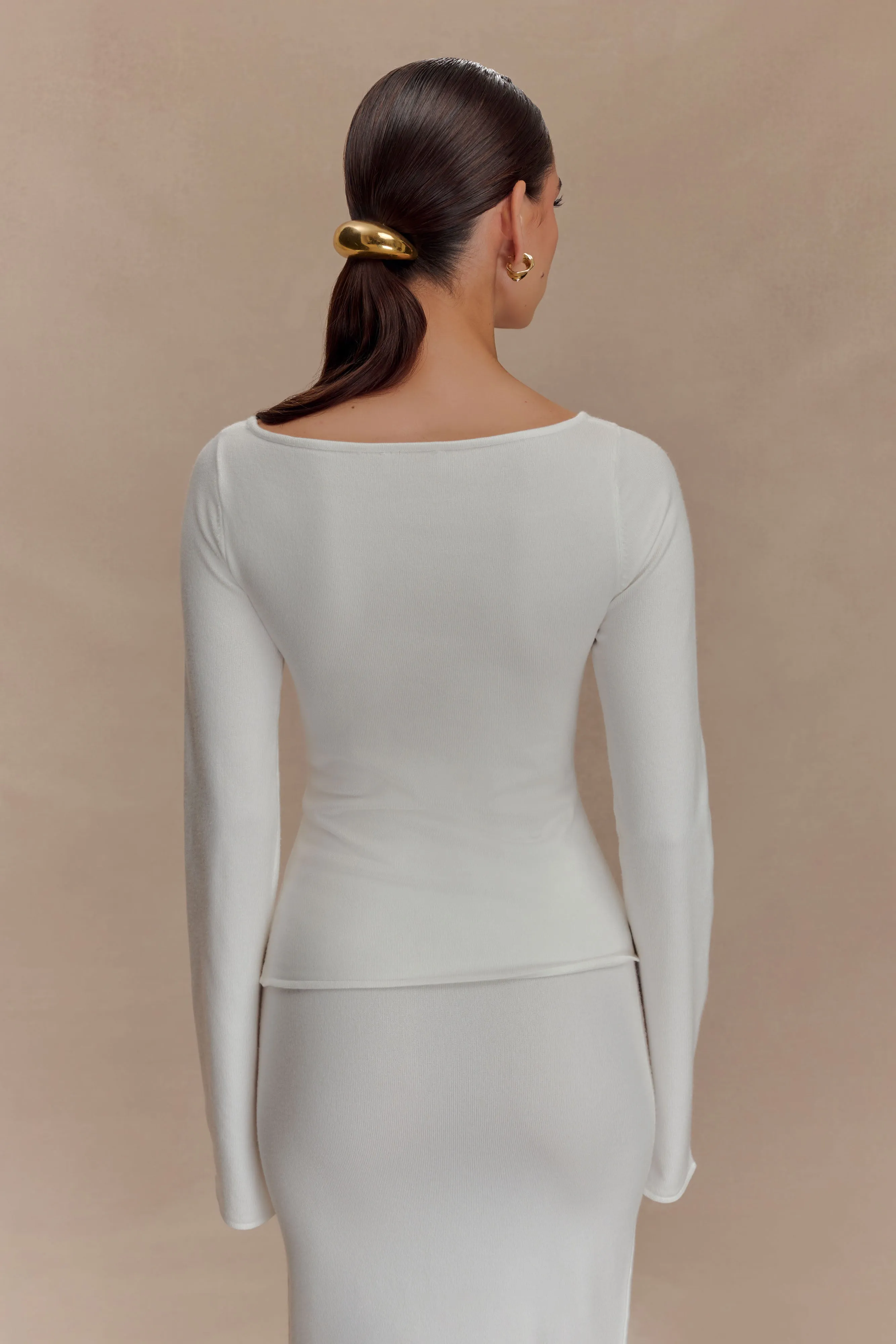 Alejandra Floral Long Sleeve Knit Top - White sold by Meshki product image thumbnail 2