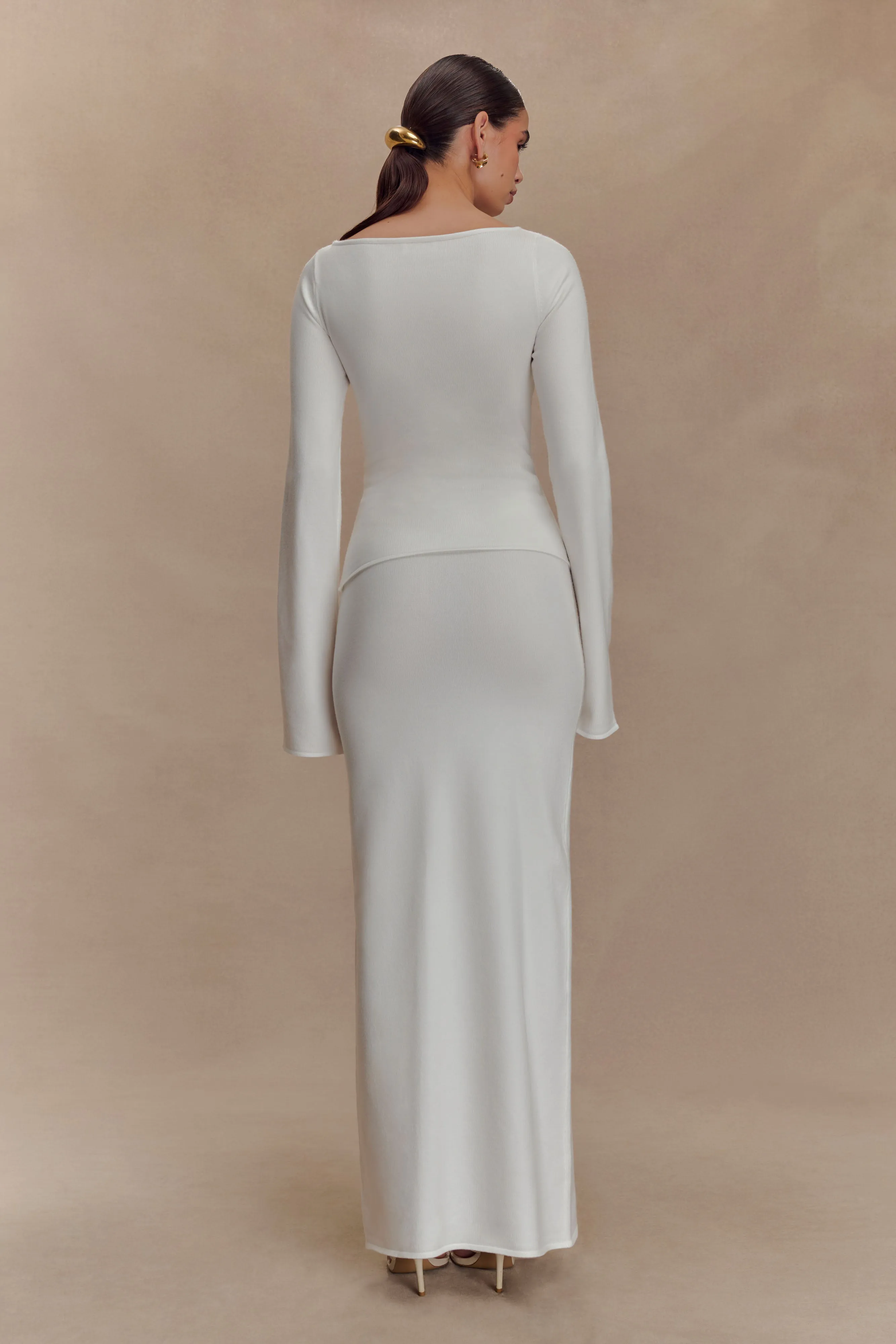 Alejandra Knit Maxi Skirt - White sold by Meshki product image thumbnail 5